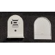 pièce détachée : patte de fixation pour store enrouleur : support + cache + axe côté opposé - pour tube Ø42 - couleur gris foncé