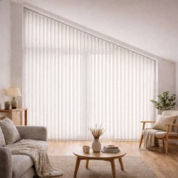 Store californien trapèze sur mesure rideau tamisant blanc