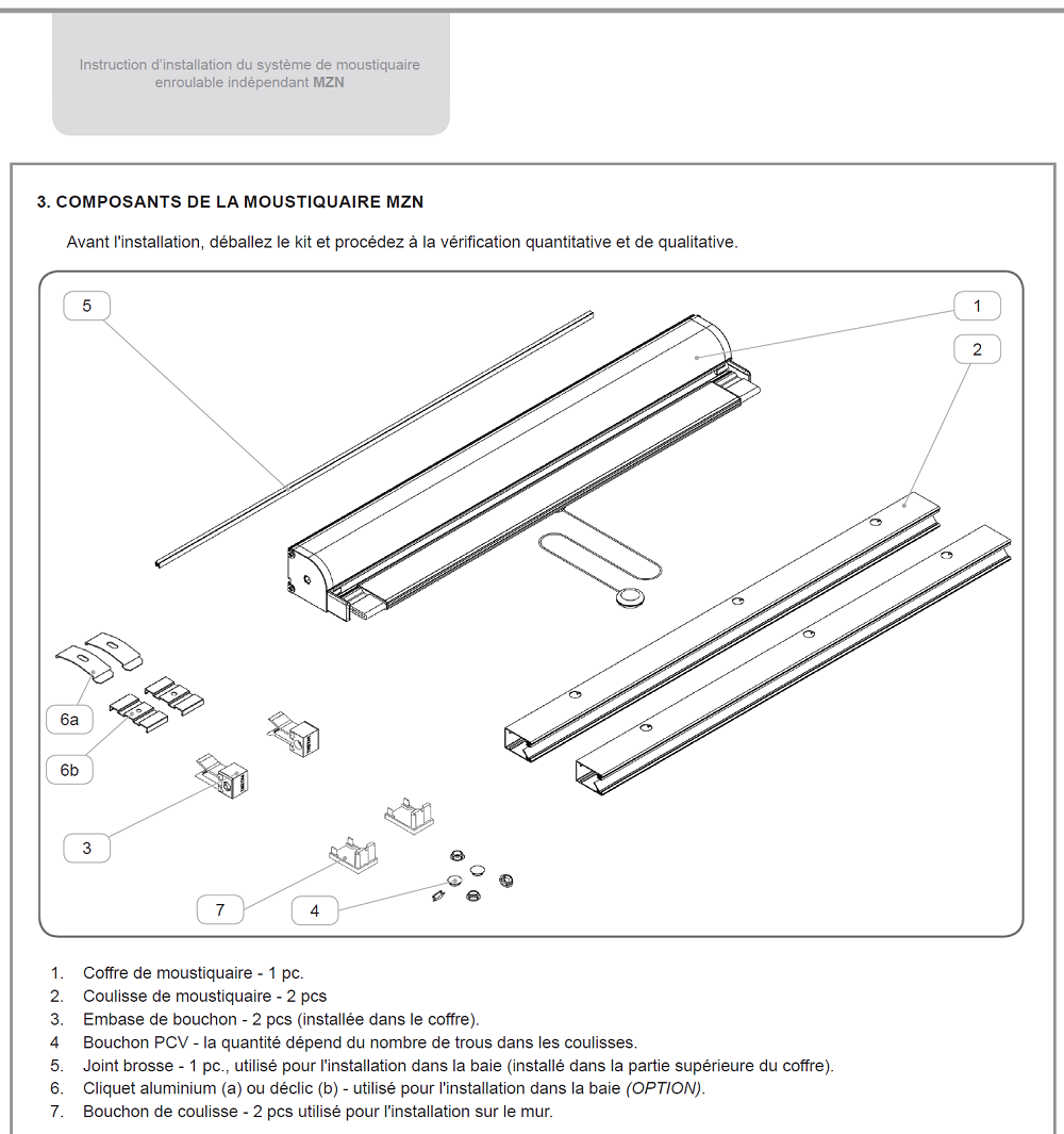 moustiquaire enroulable sur mesure - a composants de la moustiquaire