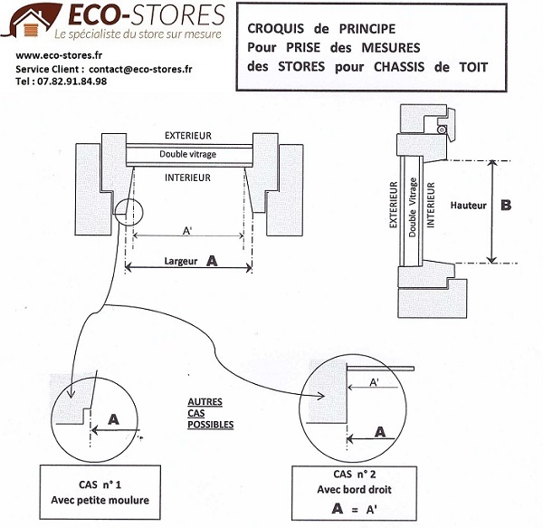 STORE PLISSE sur mesure - prise de mesure - store fenetre de toit sur mesure - eco-stores-fr