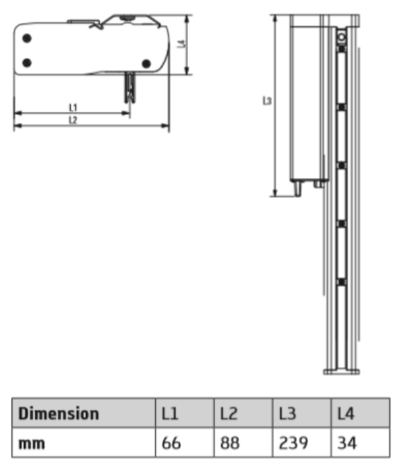 dimensions du rail + moteur pour store californien motorisé eco-stores