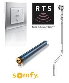 Moteur SOMFY IO SUNEA + téléc. murale SMOOVE IO + manivelle de secours